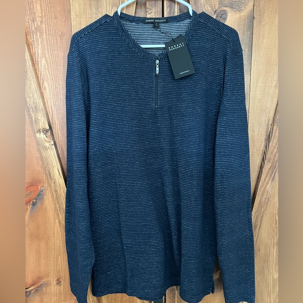 Robert Barakett - BRENTON LS ZIP HENLEY - Mens L